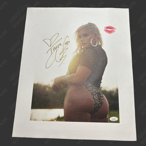 Taya Valkyrie signed & kissed 16x20 Canvas (w/ JSA)