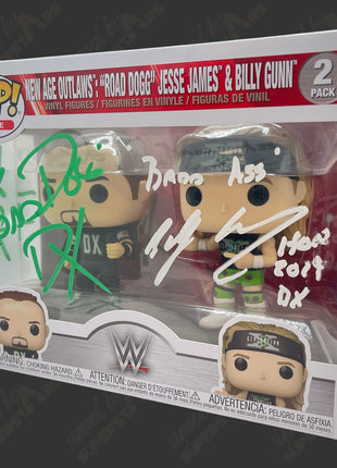 Road Dogg & Billy Gunn dual signed New Age Outlaws WWE Funko POP Figure 2pack
