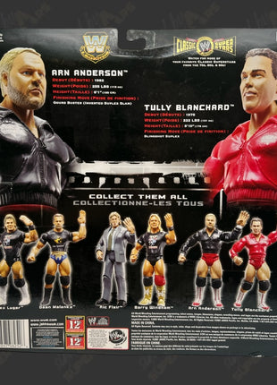 Tully Blanchard & Arn Anderson dual signed WWE Jakks Classic Superstars Action Figure 2-pack