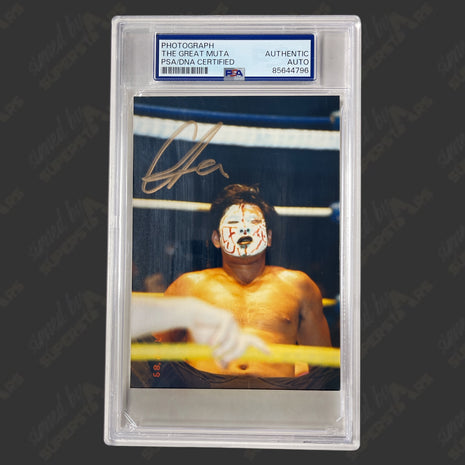 Great Muta signed 3.5x5 Photo (w/ PSA)