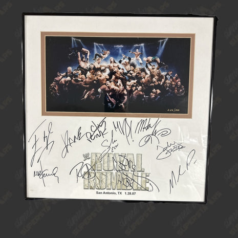 Multi signed WWE Royal Rumble 2007 Framed Plaque