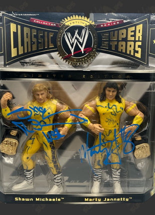 The Rockers - Shawn Michaels & Marty Jannetty dual signed Jakks Classic Superstars Action Figure 2pack (w/ JSA)
