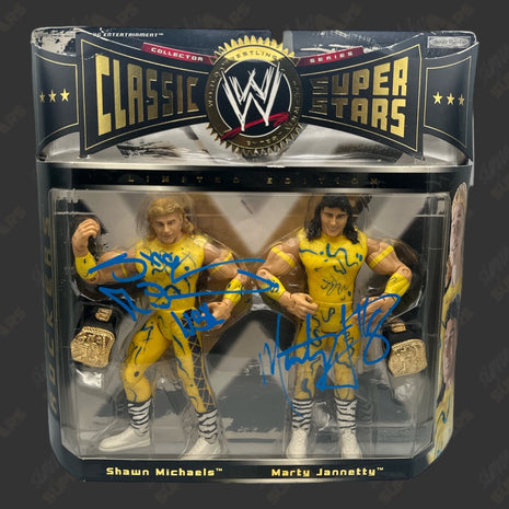 The Rockers - Shawn Michaels & Marty Jannetty dual signed Jakks Classic Superstars Action Figure 2pack (w/ JSA)