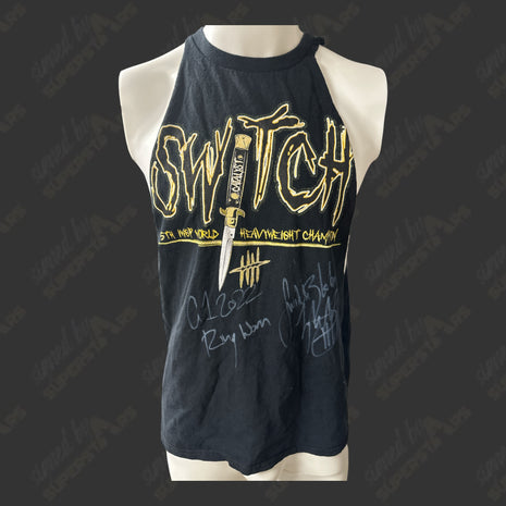 Switchblade Jay White signed Ring Worn T-shirt (2022 G1 Climax)