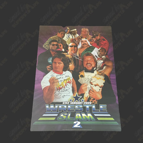 Multi-signed WrestleSlam 2- 24x32 Event Poster