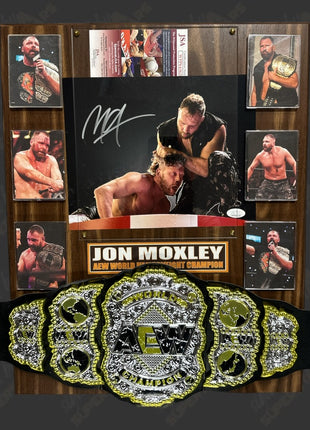Jon Moxley signed Wood Plaque with Belt (w/ JSA)