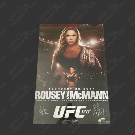 Ronda Rousey & Sara McMann dual signed 28x41 UFC 170 Event Poster