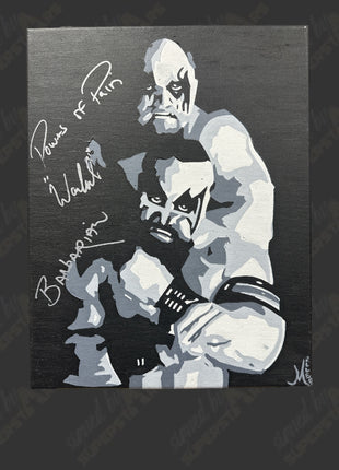 Powers of Pain - Warlord & Barbarian dual signed 11x14 Hand Painted Canvas Art