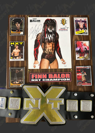 Finn Balor signed Wood Plaque with Belt (w/ JSA)