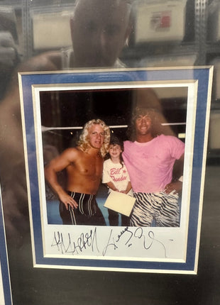 Kerry Von Erich & Jeff Jarrett dual signed 17x23 Framed Plaque