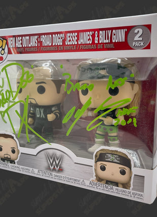 Road Dogg & Billy Gunn dual signed New Age Outlaws WWE Funko POP Figure 2pack