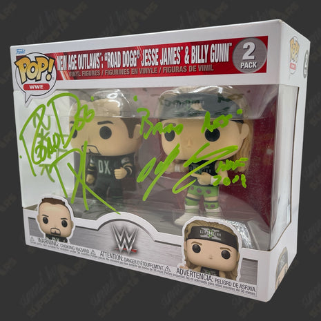 Road Dogg & Billy Gunn dual signed New Age Outlaws WWE Funko POP Figure 2pack