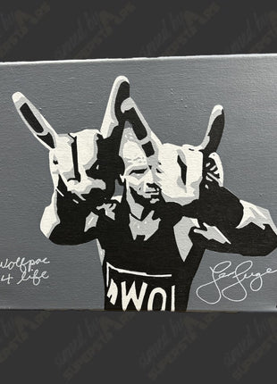 Lex Luger signed 11x14 Hand Painted Canvas Art