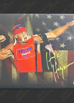 Hulk Hogan signed 11x14 Printed Canvas (w/ Beckett)