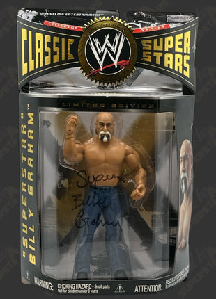 Superstar Billy Graham signed WWE Jakks Classic Superstars Action Figure