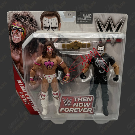Sting signed WWE Then Now Forever Action Figure 2pack