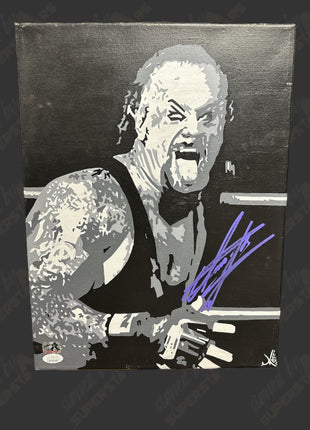 Undertaker signed 12x16 Hand Painted Canvas Art (w/ JSA)