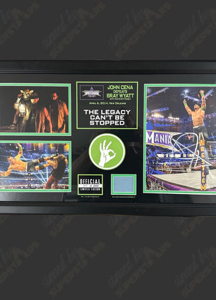 John Cena signed WrestleMania Framed Plaque
