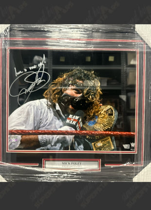 Mankind signed Framed Plaque (w/ Fanatics)