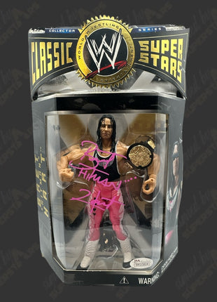 Bret Hart signed WWE Jakks Classic Superstars Action Figure (w/ JSA) 26703