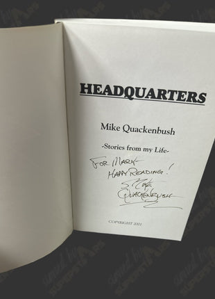 Mike Quackenbush signed Headquarters Book (Mary)
