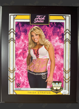 Trish Stratus signed WWE Wood Plaque (w/ JSA)