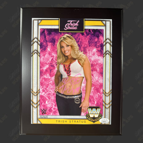 Trish Stratus signed WWE Wood Plaque (w/ JSA)