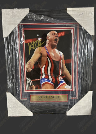 Kurt Angle signed Framed Plaque (w/ JSA)