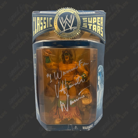 Ultimate Warrior signed WWE Jakks Classic Superstars Action Figure (w/ Letter)