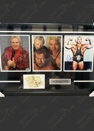 Heenan Family - Bobby Heenan, John Studd & Ken Patera triple signed 20x32 Framed Plaque (w/ JSA & Beckett)