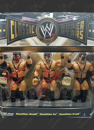Demolition Ax & Smash dual signed WWE Jakks Classic Superstars 3-pack Action Figure