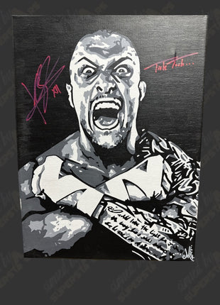 Karrion Kross signed 12x16 Hand Painted Canvas Art