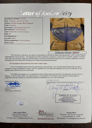 Macho Man Randy Savage & Elizabeth dual signed WWF Wrestling Buddy (w/ JSA)