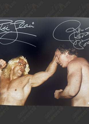 Ric Flair & Rowdy Roddy Piper dual signed 16x20 Photo (w/ PSA)