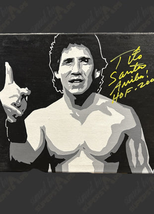 Tito Santana signed 11x14 Hand Painted Canvas Art