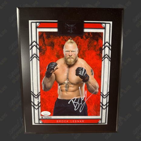 Brock Lesnar signed WWE Wood Plaque (w/ JSA)