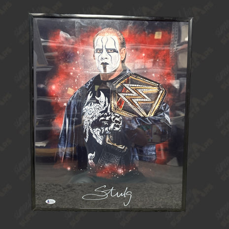 Sting signed Framed Photo (w/ Beckett)