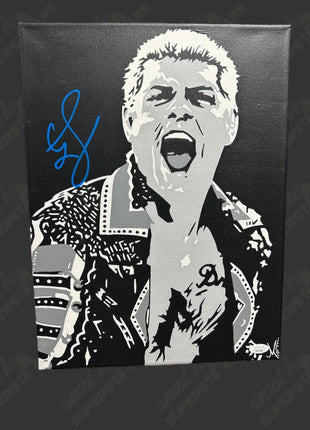 Cody Rhodes signed 12x16 Hand Painted Canvas Art (w/ JSA)