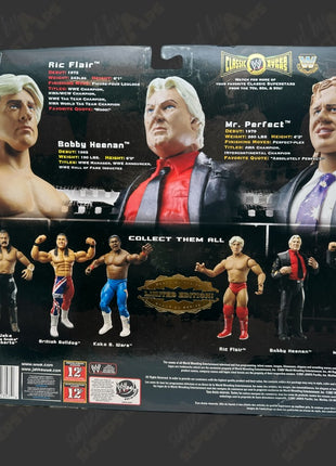 Bobby Heenan & Ric Flair dual signed WWE Jakks Classic Superstars Action Figure 3-pack