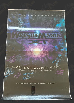 Multi-signed WWF WrestleMania 11 Reprinted Event Poster