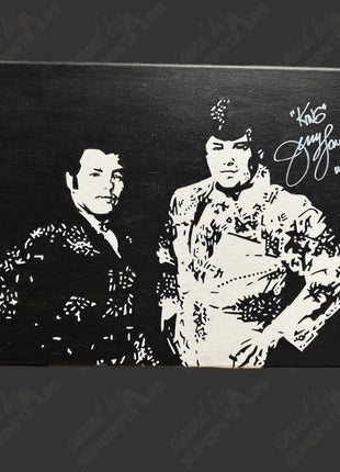 Jerry Lawler signed 12x16 Hand Painted Canvas Art