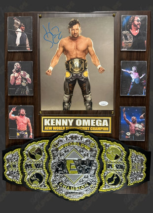 Kenny Omega signed Wood Plaque with Belt (w/ JSA)