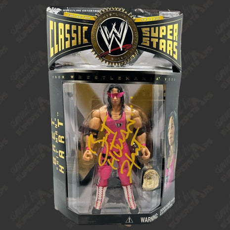 Bret Hart signed WWE Jakks Classic Superstars Action Figure