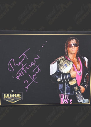 Bret Hart signed 11x14 Printed Canvas (w/ Beckett)
