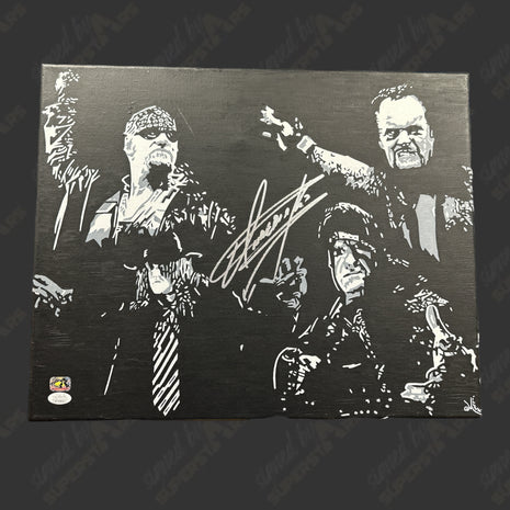 Undertaker signed 16x20 Hand Painted Canvas Art (w/ JSA)