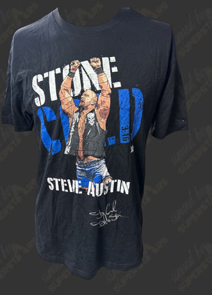 Stone Cold Steve Austin signed T-Shirt (Size: M)