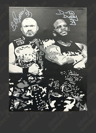 Dudley Boys - Bubba Ray & D-Von Dudley dual signed 12x16 Hand Painted Canvas Art