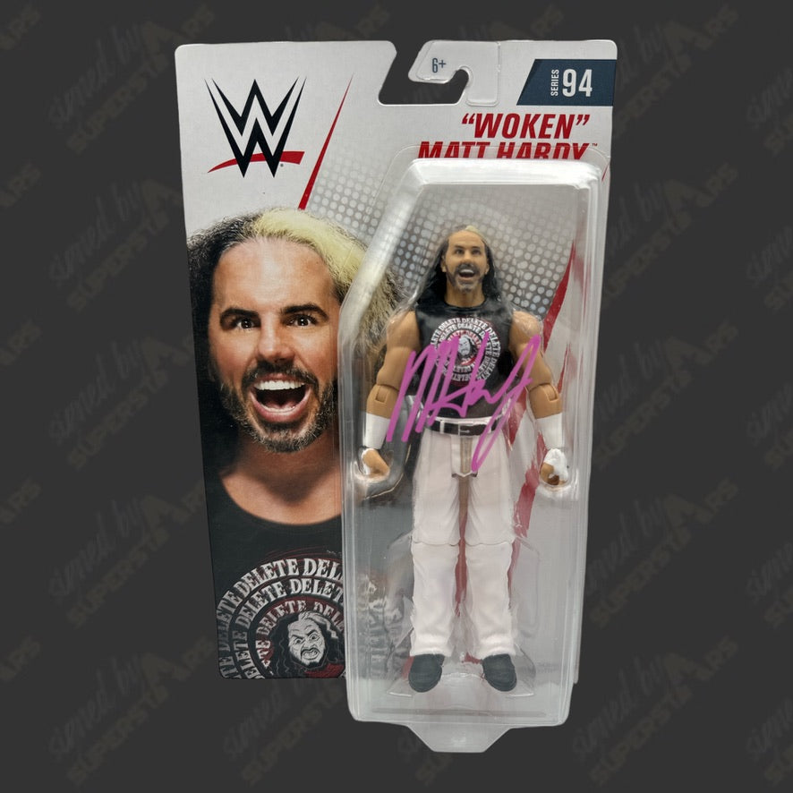 Matt hardy signed wwe action figure signed by superstars