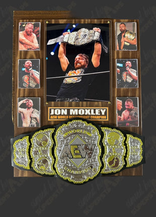 Jon Moxley signed Wood Plaque with Belt