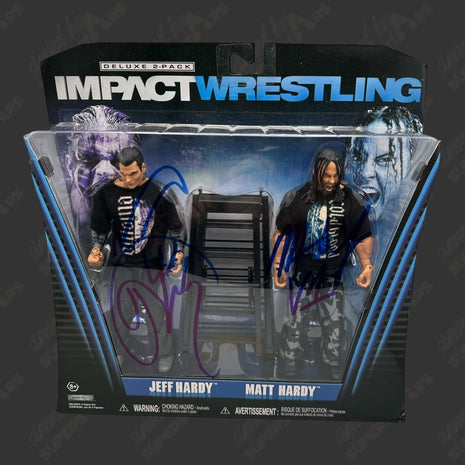 Jeff Hardy & Matt Hardy dual signed Impact Wrestling Action Figure 2pack